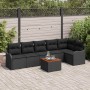 Conjunto de sofás de jardín 7 pcs Negro ratán sintético en Sofás de exterior | Comprar online en Foru.es