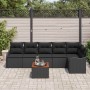 Conjunto de sofás de jardín 7 pcs Negro ratán sintético en Sofás de exterior | Comprar online en Foru.es