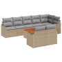 Conjunto de sofás de jardín 9 pcs Beige ratán sintético en Sofás de exterior | Comprar online en Foru.es