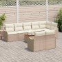Conjunto de sofás de jardín 9 pcs Beige ratán sintético en Sofás de exterior | Comprar online en Foru.es