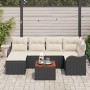 Conjunto de sofá de jardín 7 pcs Negro Poliratán en Sofás de exterior | Comprar online en Foru.es