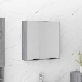 Armario de baño con espejo color gris Sonoma 64x20x67 cm de vidaXL, Tocadores de baño - Ref: Foro24-817067, Precio: 75,23 €, ...