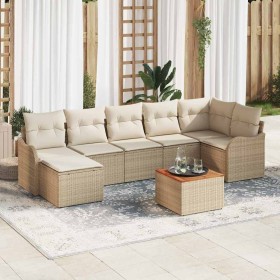 Conjunto de sofá de jardín 8 pcs Beige Poliratán en Sofás de exterior | Comprar online en Foru.es