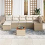 Conjunto de sofá de jardín 8 pcs Beige Poliratán en Sofás de exterior | Comprar online en Foru.es