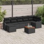 Conjunto de sofá de jardín 8 pcs Negro Poliratán en Sofás de exterior | Comprar online en Foru.es