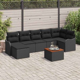 Conjunto de sofá de jardín 8 pcs Negro Poliratán en Sofás de exterior | Comprar online en Foru.es