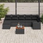 Conjunto de sofá de jardín 8 pcs Negro Poliratán en Sofás de exterior | Comprar online en Foru.es