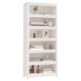 Estantería madera maciza de pino blanca 80x35x183 cm de vidaXL, Librerías y estanterías - Ref: Foro24-821695, Precio: 211,54 ...