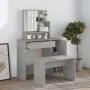 Tocador con espejo color gris hormigón 86,5x35x136 cm de vidaXL, Tocadores para dormitorios - Ref: Foro24-802961, Precio: 80,...