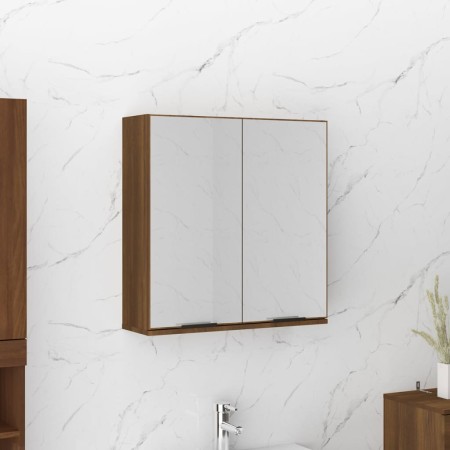 Armario de baño con espejo color roble marrón 64x20x67 cm de vidaXL, Tocadores de baño - Ref: Foro24-817068, Precio: 75,12 €,...