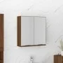 Armario de baño con espejo color roble marrón 64x20x67 cm de vidaXL, Tocadores de baño - Ref: Foro24-817068, Precio: 73,89 €,...