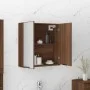 Armario de baño con espejo color roble marrón 64x20x67 cm de vidaXL, Tocadores de baño - Ref: Foro24-817068, Precio: 73,89 €,...