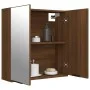 Armario de baño con espejo color roble marrón 64x20x67 cm de vidaXL, Tocadores de baño - Ref: Foro24-817068, Precio: 73,89 €,...