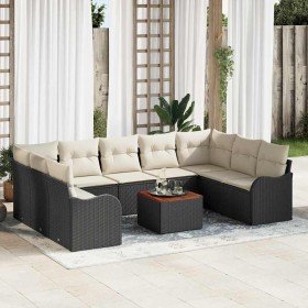 Conjunto de sofás de jardín 10 pcs Negro ratán sintético en Sofás de exterior | Comprar online en Foru.es