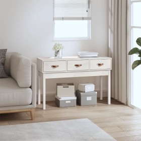 Mesa consola de madera maciza de pino blanco 114x40x75 cm de vidaXL, Mesas auxiliares - Ref: Foro24-821755, Precio: 114,54 €,...