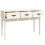 Mesa consola de madera maciza de pino blanco 114x40x75 cm de vidaXL, Mesas auxiliares - Ref: Foro24-821755, Precio: 113,18 €,...