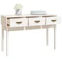 Mesa consola de madera maciza de pino blanco 114x40x75 cm de vidaXL, Mesas auxiliares - Ref: Foro24-821755, Precio: 113,18 €,...