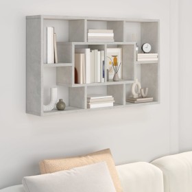 Estantería pared madera ingeniería gris hormigón 85x16x52,5 cm de vidaXL, Armarios y almacenamiento - Ref: Foro24-801422, Pre...