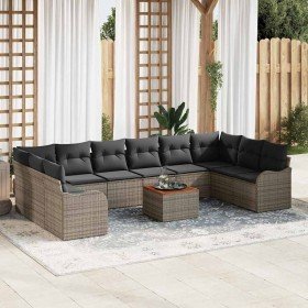Conjunto de sofás de jardín 11 pcs Gris ratán sintético en Sofás de exterior | Comprar online en Foru.es