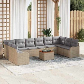 Conjunto de sofás de jardín 11 pcs Beige ratán sintético en Sofás de exterior | Comprar online en Foru.es