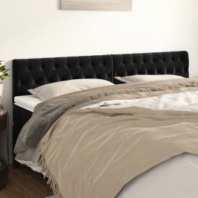 Cabeceros 2 unidades de terciopelo negro 100x7x78/88 cm de vidaXL, Cabeceros y pies de cama - Ref: Foro24-346392, Precio: 82,...