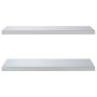 Estantes de pared 2 uds acero inoxidable plateado 75x40x3 cm en Estanterías | Comprar online en Foru.es
