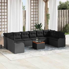 Conjunto de sofás de jardín 11 pcs Negro ratán sintético en Sofás de exterior | Comprar online en Foru.es