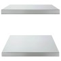 Estantes de pared 2 uds acero inoxidable plateado 75x40x3 cm en Estanterías | Comprar online en Foru.es