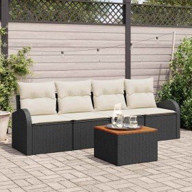 Conjunto de sofás de jardín 5 pcs Negro ratán sintético en Sofás de exterior | Comprar online en Foru.es