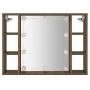 Mueble con espejo y LED color roble marrón 76x15x55 cm de vidaXL, Armarios y almacenamiento - Ref: Foro24-820447, Precio: 55,...