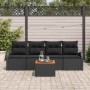 Conjunto de sofás de jardín 5 pcs Negro ratán sintético en Sofás de exterior | Comprar online en Foru.es