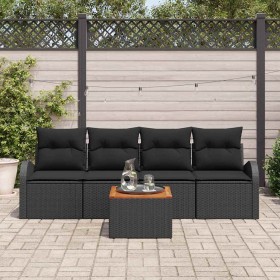 Conjunto de sofás de jardín 5 pcs Negro ratán sintético en Sofás de exterior | Comprar online en Foru.es