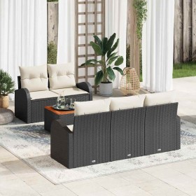 Conjunto de sofás de jardín 6 pcs Negro ratán sintético en Sofás de exterior | Comprar online en Foru.es
