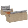 Conjunto de sofás de jardín 6 pcs Beige ratán sintético en Sofás de exterior | Comprar online en Foru.es