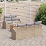 Conjunto de sofás de jardín 6 pcs Beige ratán sintético en Sofás de exterior | Comprar online en Foru.es