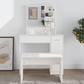Tocador con espejo blanco 86,5x35x136 cm de vidaXL, Tocadores para dormitorios - Ref: Foro24-802957, Precio: 88,60 €, Descuen...