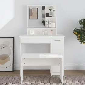 Tocador con espejo blanco 86,5x35x136 cm de vidaXL, Tocadores para dormitorios - Ref: Foro24-802957, Precio: 87,42 €, Descuen...