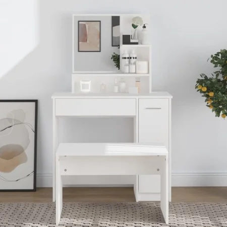 Tocador con espejo blanco 86,5x35x136 cm de vidaXL, Tocadores para dormitorios - Ref: Foro24-802957, Precio: 87,42 €, Descuen...