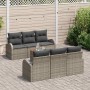 Conjunto de sofás de jardín 7 pcs Gris ratán sintético en Sofás de exterior | Comprar online en Foru.es