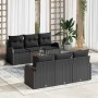Conjunto de sofás de jardín 7 pcs Negro ratán sintético en Sofás de exterior | Comprar online en Foru.es