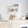 Estantes de pared 2 uds acero inoxidable plateado 75x23,5x3 cm en Estanterías | Comprar online en Foru.es