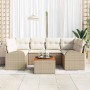 Conjunto de sofá de jardín 7 pcs Beige Poliratán en Sofás de exterior | Comprar online en Foru.es
