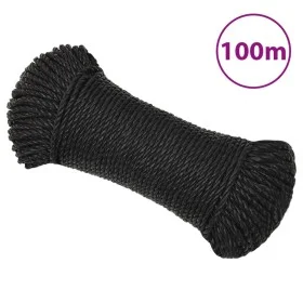 Cuerda de trabajo polipropileno negro 8 mm 100 m de vidaXL, Sogas y cuerdas metálicas - Ref: Foro24-153008, Precio: 23,64 €, ...