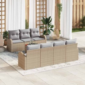 Conjunto de sofás de jardín 8 pcs Beige ratán sintético en Sofás de exterior | Comprar online en Foru.es