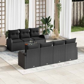 Conjunto de sofás de jardín 8 pcs Negro ratán sintético en Sofás de exterior | Comprar online en Foru.es