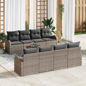 Conjunto de sofás de jardín 9 pcs Gris ratán sintético en Sofás de exterior | Comprar online en Foru.es