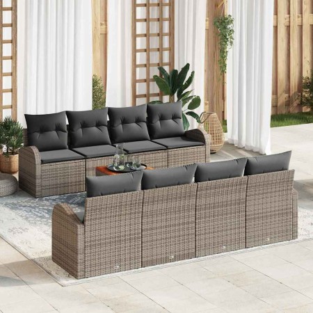 Conjunto de sofás de jardín 9 pcs Gris ratán sintético en Sofás de exterior | Comprar online en Foru.es