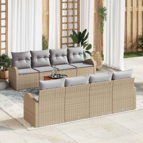 Conjunto de sofás de jardín 9 pcs Beige ratán sintético en Sofás de exterior | Comprar online en Foru.es