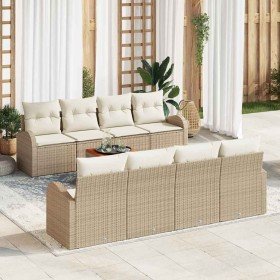 Conjunto de sofás de jardín 9 pcs Beige ratán sintético en Sofás de exterior | Comprar online en Foru.es
