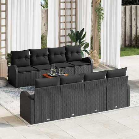 Conjunto de sofás de jardín 9 pcs Negro ratán sintético en Sofás de exterior | Comprar online en Foru.es